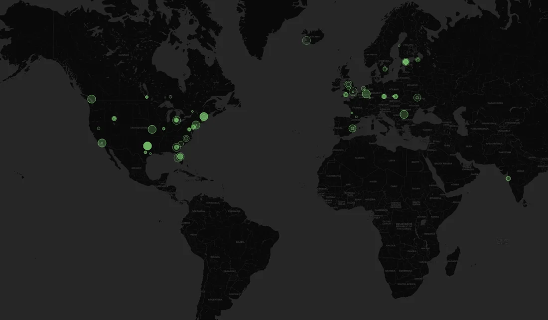 World map used to illustrate regional infrastructure planning